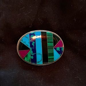 Multiple stone pendent on sterling silver